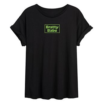 Juniors' Bratty Babe Oversized Tee