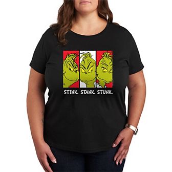 Plus Size Dr. Seuss Grinch Stink Stank Stunk Graphic Tee