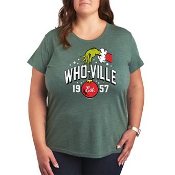 Plus Size Dr. Seuss Who-Ville Grinch Hand Graphic Tee