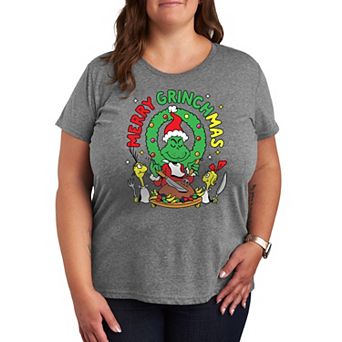 Plus Size Dr. Seuss Merry Grinchmas Graphic Tee