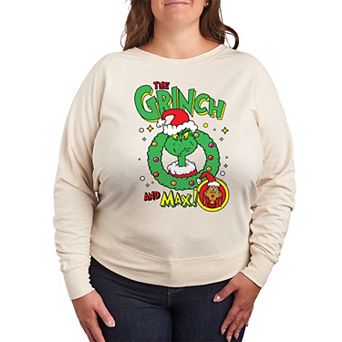 Plus Size Dr. Seuss The Grinch & Max French Terry Long Sleeve Tee
