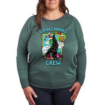 Plus Size Dr. Seuss Grinchmas Crew French Terry Long Sleeve Tee