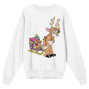 Juniors' Tom and Jerry Reindeer Santa Sweatshirt