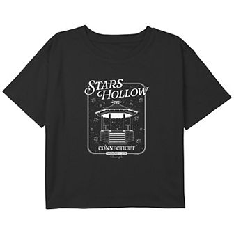 Girls 7-16 Gilmore Girls Stars Hollow Connecticut Gazebo Cropped Graphic Tee