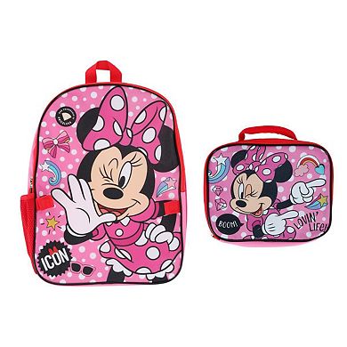 U.p.d., Inc Girls Minnie Mouse 16 Inch Backpack With Lunch Bag Set