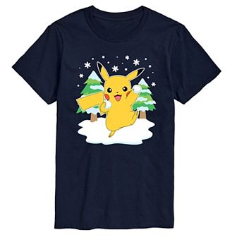 Big & Tall Pokemon Pikachu Snowball Fight Graphic Tee