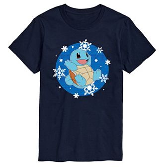 Big & Tall Pokemon Squirtle Snowflake Graphic Tee