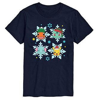 Big & Tall Pokemon Group Snowflakes Graphic Tee