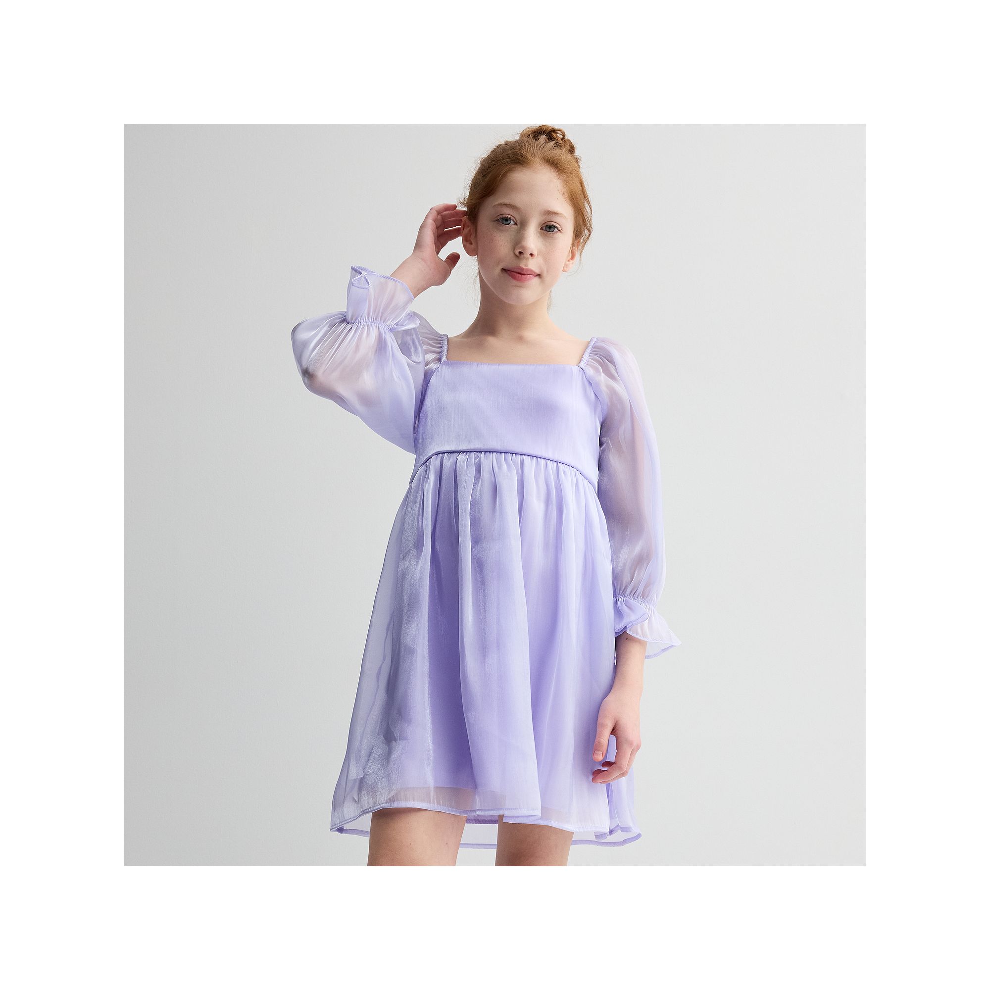 Girls 7-16 Inspired Hearts Chiffon Babydoll Dress, Girls, Size: Medium, Pu