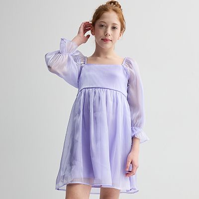 Girls 7-16 Inspired Hearts Chiffon Babydoll Dress