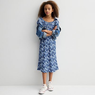 inspired hearts satin dress Girls 7-16 Inspired Hearts Criss-Cross Satin Printed Dress