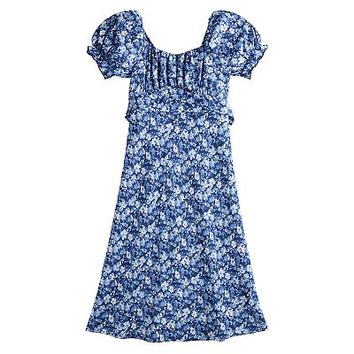 inspired hearts satin dress Girls 7-16 Inspired Hearts Criss-Cross Satin Printed Dress