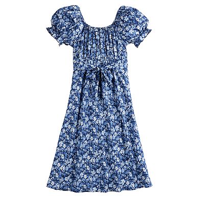 Girls 7-16 Inspired Hearts Criss-Cross Satin Printed Dress