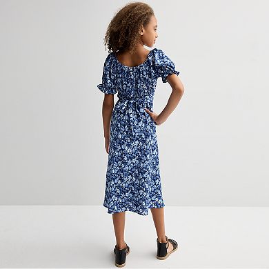 Girls 7-16 Inspired Hearts Criss-Cross Satin Printed Dress
