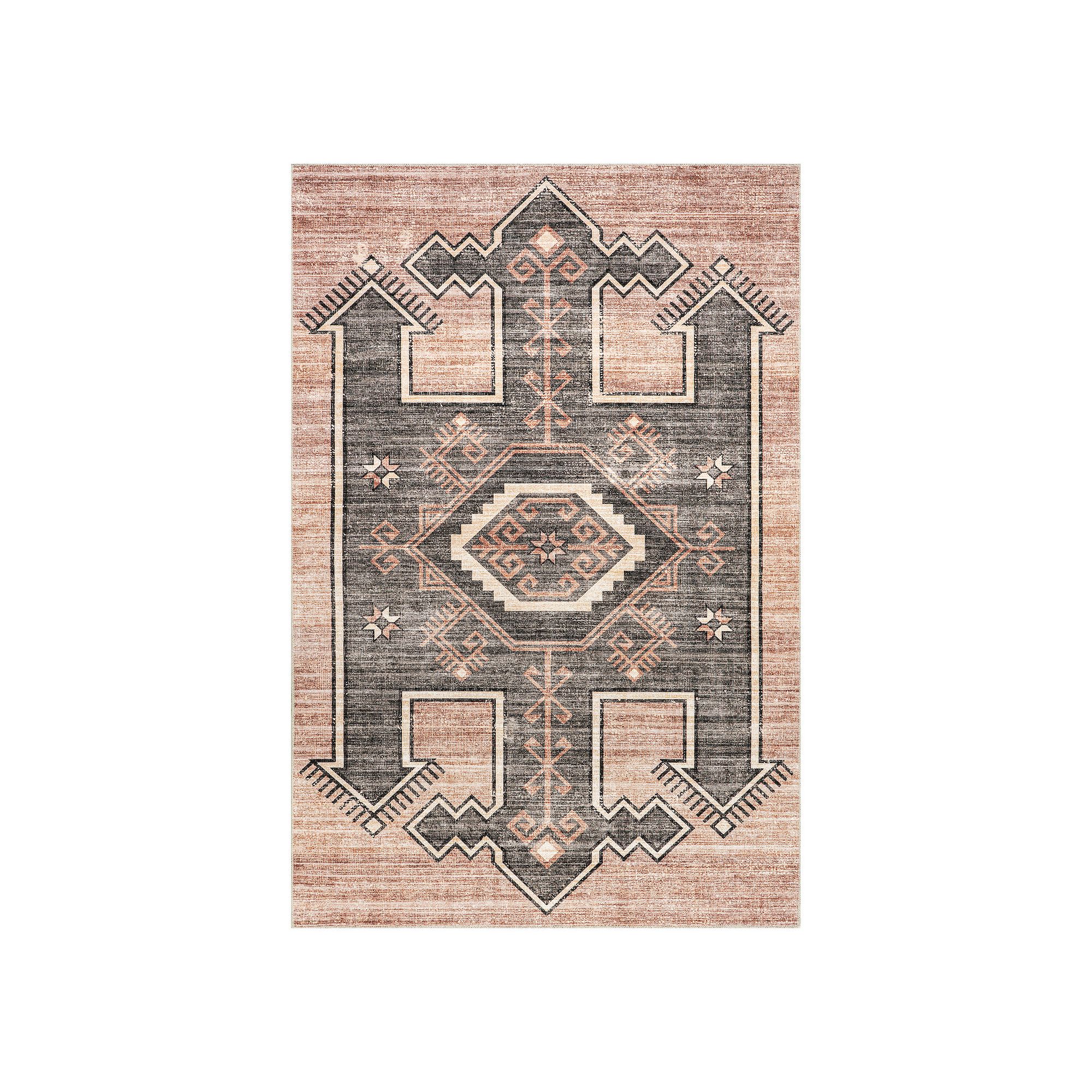Rugs USA Sagebrush Geometric Machine Washable Area Rug, Blush