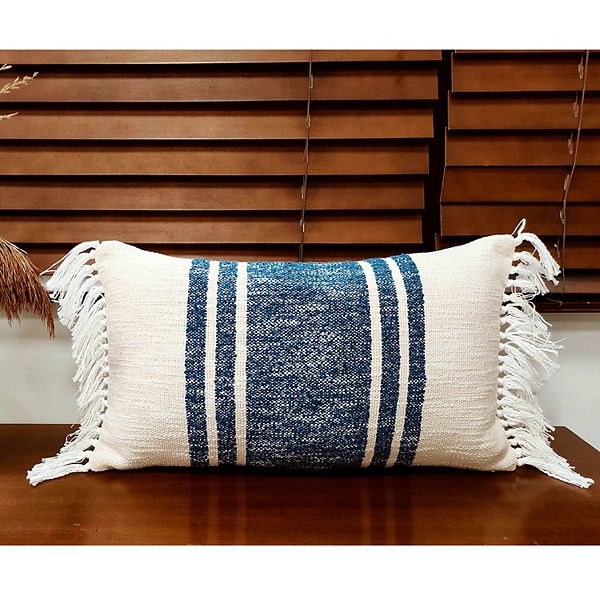 Sonoma Goods For Life® Center Stripe Fringe Throw Pillow - Navy