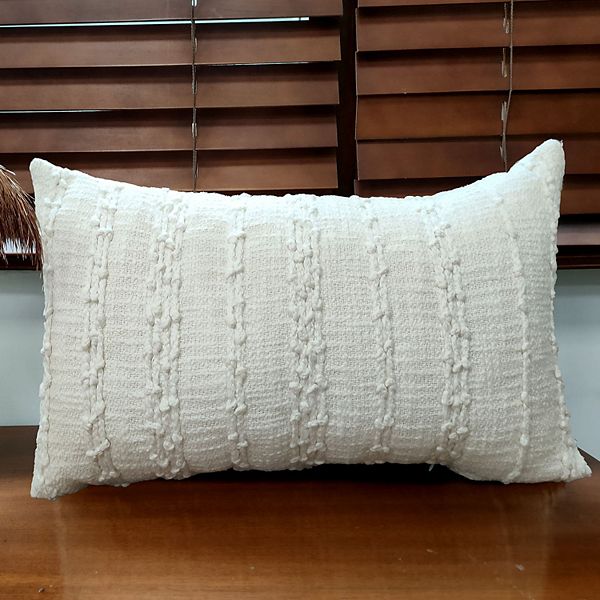 Sonoma Goods For Life® Ivory Textured Stripes Throw Pillow - Ivory