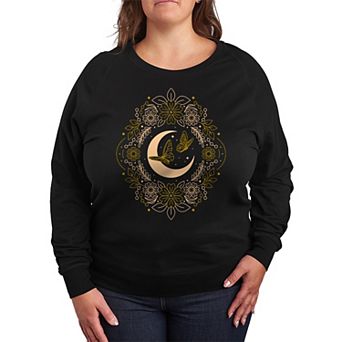 Plus Size Celestial Florals & Butterflies French Terry Long Sleeve Tee