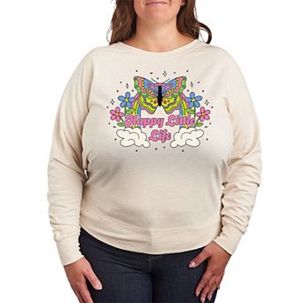 Plus Size Happy Little Life French Terry Long Sleeve Tee
