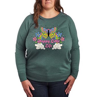 Plus Size Happy Little Life French Terry Long Sleeve Tee
