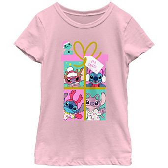 Disney's Lilo & Stitch Santa's Christmas Gift Girls 7-16 Graphic Tee