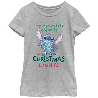 Disney's Lilo & Stitch My Favourite Color Is Christmas Lights Girls 7-16 Graphic Tee