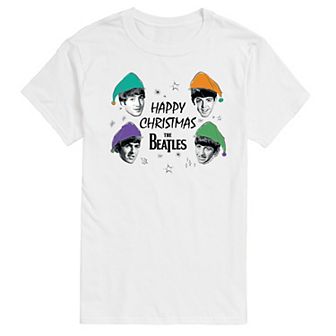 Big & Tall The Beatles Happy Christmas Graphic Tee