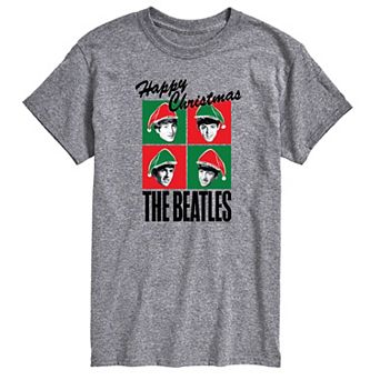 Big & Tall The Beatles Happy Christmas Graphic Tee