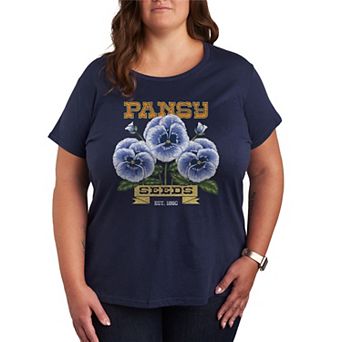Plus Size Pansy Seeds Graphic Tee