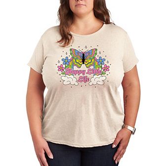 Plus Size Happy Little Life Graphic Tee