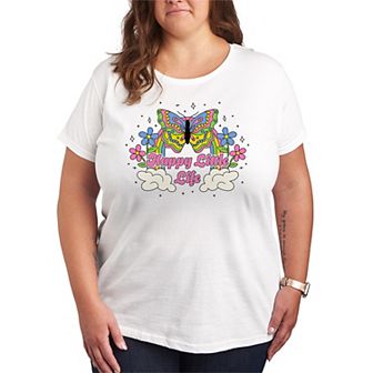 Plus Size Happy Little Life Graphic Tee