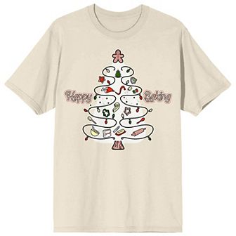 Juniors' Christmas Shapes Happy Baking Graphic Tee