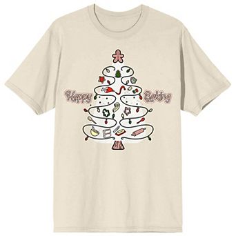 Juniors' Christmas Shapes Happy Baking Graphic Tee