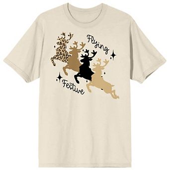 Juniors' Christmas Shapes Flying Festive Graphic Tee