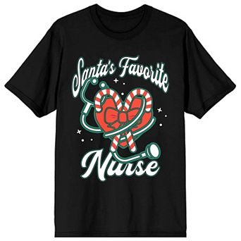 Juniors' Santas Favorite Nurse Graphic Tee