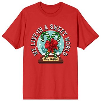 Juniors' We Live In A Sweet World Graphic Tee