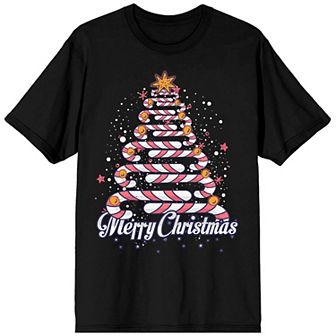 Juniors' Merry Christmas Candy Cane Graphic Tee