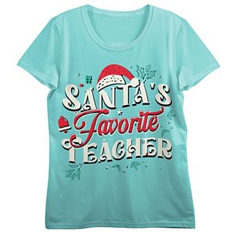 Juniors' Santa's School Teacher Graphic Tee