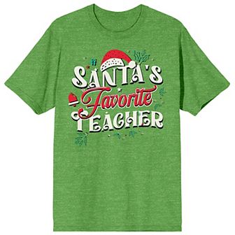 Juniors' Santa's Favorite Teacher Graphic Tee