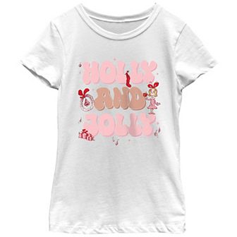 Girls 7-16 Grinch Cindy-Lou Who Holly And Jolly Graphic Tee