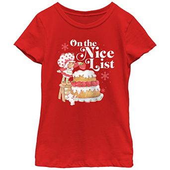 Girls 7-16 Strawberry Shortcake On The Nice List Graphic Tee