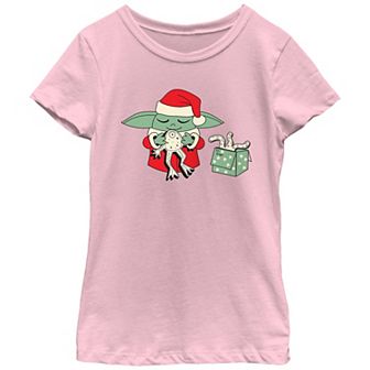 Girls 7-16 Star Wars The Mandalorian Grogu Froggy Present Graphic Tee
