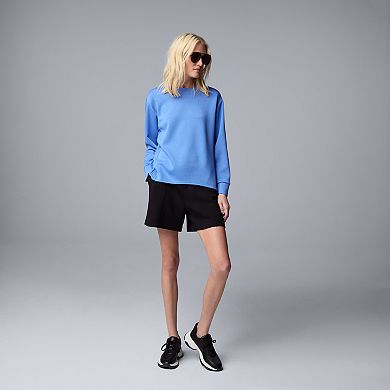Women's Simply Vera Vera Wang Mixed Media Pleated Scuba Sweatshirt