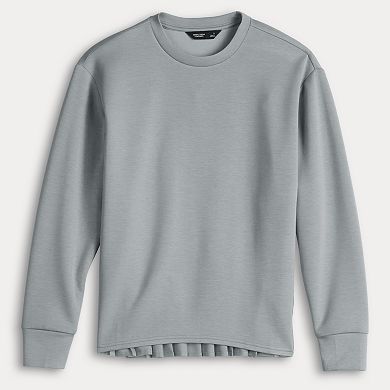Women's Simply Vera Vera Wang Mixed Media Pleated Scuba Sweatshirt