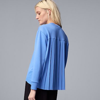 Women's Simply Vera Vera Wang Mixed Media Pleated Scuba Sweatshirt