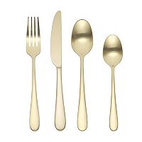 Mingle & Co. Sawyer Champagne Satin 16-Piece Flatware Set