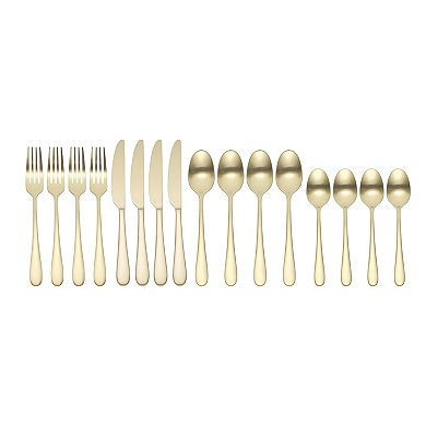Mingle & Co. Sawyer Champagne Satin 16-pc. Flatware Set
