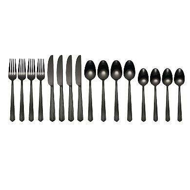 Mingle & Co. Astor Black Satin 16-pc. Flatware Set