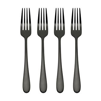 Mingle & Co. Sawyer Black Satin 4 pc Dinner Fork Set