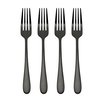 Mingle & Co. Sawyer Black Satin 4 pc Dinner Fork Set